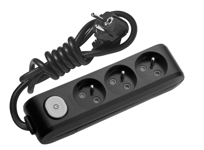 przedłużacz 3 gniazdkowy czarny z włącznikiem